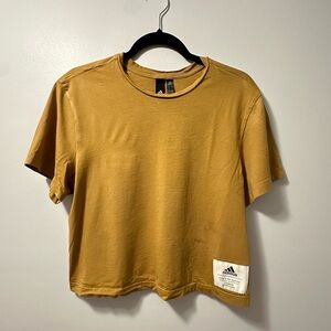 Tan Cropped Adidas Tee